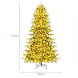 thumbnail of COSTWAY 210 cm künstlicher Weihnachtsbaum mit Beleuchtung, Tanne mit 370 warmweißen LED-Lichtern, Weihnachtsbaum, künstlicher Baum, grün