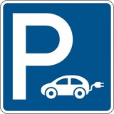 thumbnail of Parkplatzschild, Elektrofahrzeuge - 600 x 600 x 2 mm Aluverbund