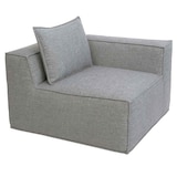 thumbnail of Sofá em L HWC-O54, sofá lounge com otomano, modular extensível direita/esquerda, tecido/têxtil 63x270x190cm ~ cinzento claro