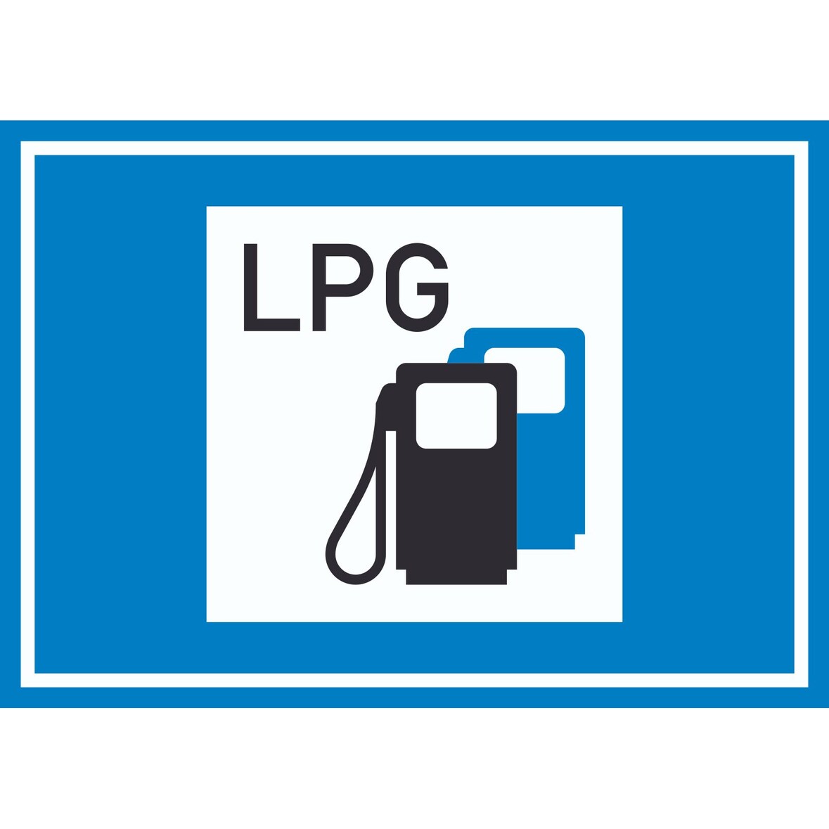 Tankstelle mit Autogas Symbol Schild A6 Rückseite selbstklebend