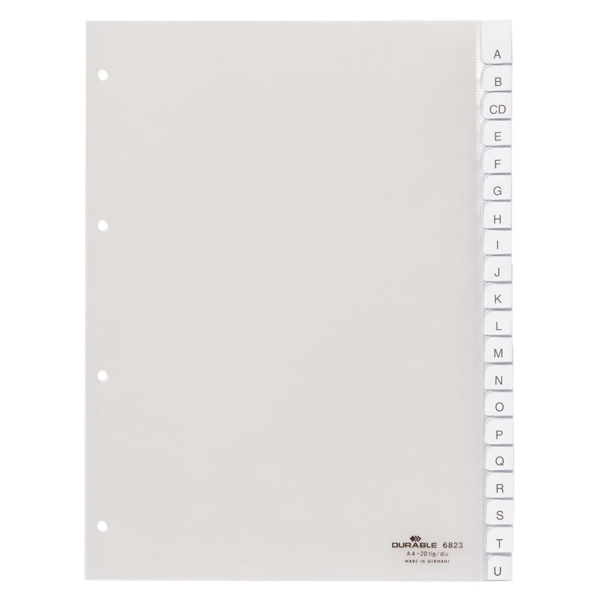 Register A4 blanko PP 20-teilig transparent