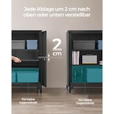 thumbnail of Aktenschrank aus Stahl 90 x 80 x 40 cm, Mehrzweckschrank, Büroschrank mit 2 Türen, aus Pulverbeschichteter Stahl, verstellbare Ablagen, schwarz