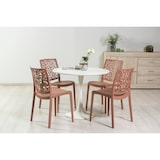 thumbnail of Lot de 6 chaises en polypropylène, empilables, pour extérieur et jardin, bar et restaurant, cuisine au design moderne – Anna/Mocha Mousse