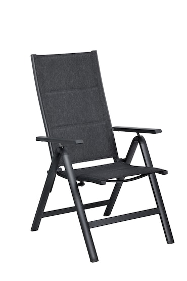 Tarrington House Buitenstoel met verstelbare rugleuning Antwerpen, aluminium/textiel bekleding, zwart