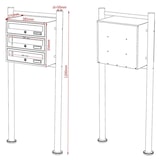 thumbnail of Helloshop26 - Bloc 3 boites aux lettres sur pieds 3 entrées acier galvanisé noir 16_0000031