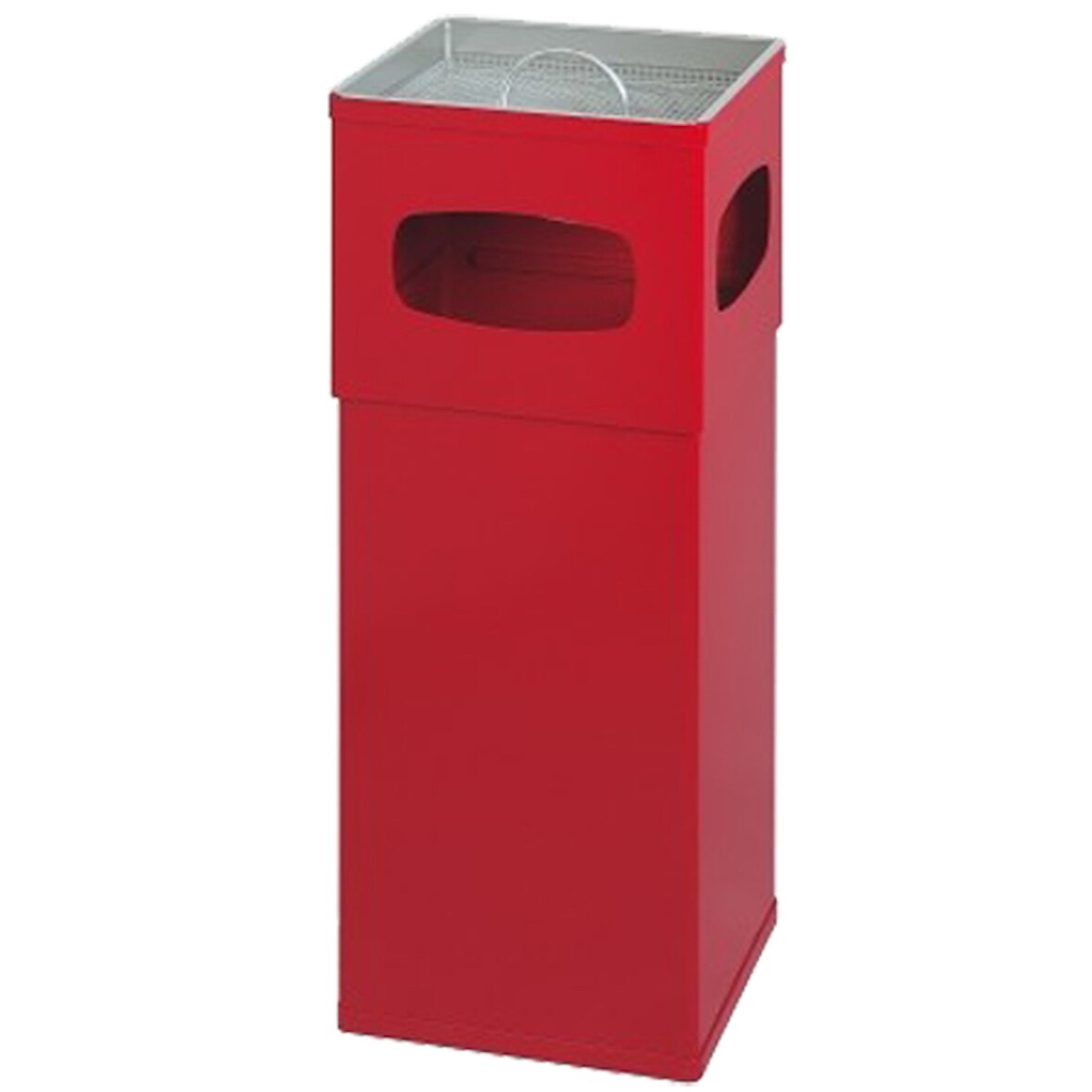 PROREGAL Kombiascher aus Aluminium mit Sieb | 50 Liter, HxBxT 82x30x30cm | Rot