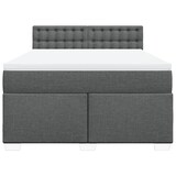 thumbnail of vidaXL Boxspringbett mit Matratze Dunkelgrau 140x190 cm Stoff