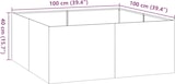 thumbnail of vidaXL Pflanzgefäß Olivgrün 100x100x40 cm Stahl