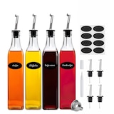 thumbnail of Five Stars® Olieflessen - 4 Delige Set - 500ML - Met RVS Schenktuit, Trechter, Stickers & Stift - Olie- en Azijnstel