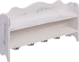 thumbnail of Décoshop26 - Appendiabiti/mensola da parete in legno bianco con 4 ganci 50x10x30 cm Legno DEC024214