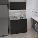 thumbnail of Set Muebles de cocina Zurich en Melamina, con mueble de encimera en acero inoxidable y mueble sobre campana