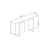 thumbnail of Buffet en aggloméré pieds en métal Luxe noyer et noir Hanah Home