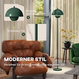 thumbnail of Stehlampe für Wohnzimmer mit rundem Schirm 30x30x155 cm Grün, reflektierendes Licht, Fußschalter, E27 Fassung, Stahlgestell, modern