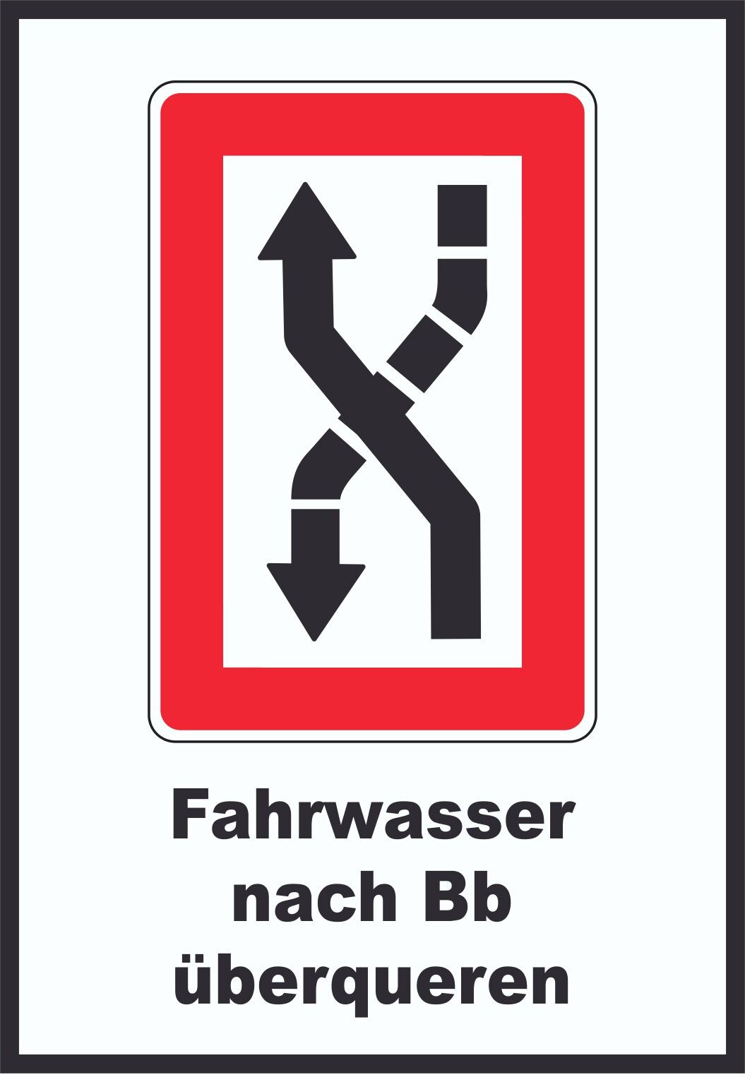 Fahrwasser nach Backbord zu überqueren Symbol und Text A6 (105x148mm)