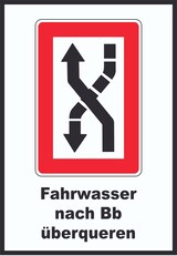 thumbnail of Fahrwasser nach Backbord zu überqueren Symbol und Text A6 (105x148mm)