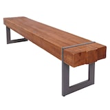 thumbnail of Banco HWC-A15, banco para comedor, madera de abeto maciza rústica certificada MVG ~ marrón 160cm