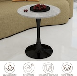 thumbnail of Couchtisch rund Schwarz+Grau 70x70x72 cm mit Kunstmarmorplatte in Marmoroptik, minimalistisches Design, vielseitig als Beistelltisch