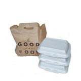 thumbnail of Mehrweg Kunststoff Tragetasche braun PE, 51my 47+20x27cm mit Henkel