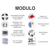 thumbnail of Exacompta 301914D 1x MODULO modulaire ladenbox met 5 gesloten laden voor A4+ documenten, Black Office, zwart-zwart-harlekijn