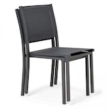 thumbnail of Set van tuintafel en 6 stoelen in aluminium en houtkeramiek