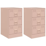 thumbnail of Tables de chevet 2 pcs rose 34,5x39x62 cm acier – Modèle Ciel