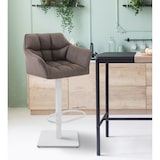 thumbnail of Banco de bar Damaso com revestimento em tecido cinza/branco