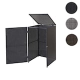 thumbnail of Mülltonnenverkleidung | HxBxT 110x65x66 cm | Poly-Rattan 120l | Grau | Mülltonnenbox Mülltonnenabdeckung