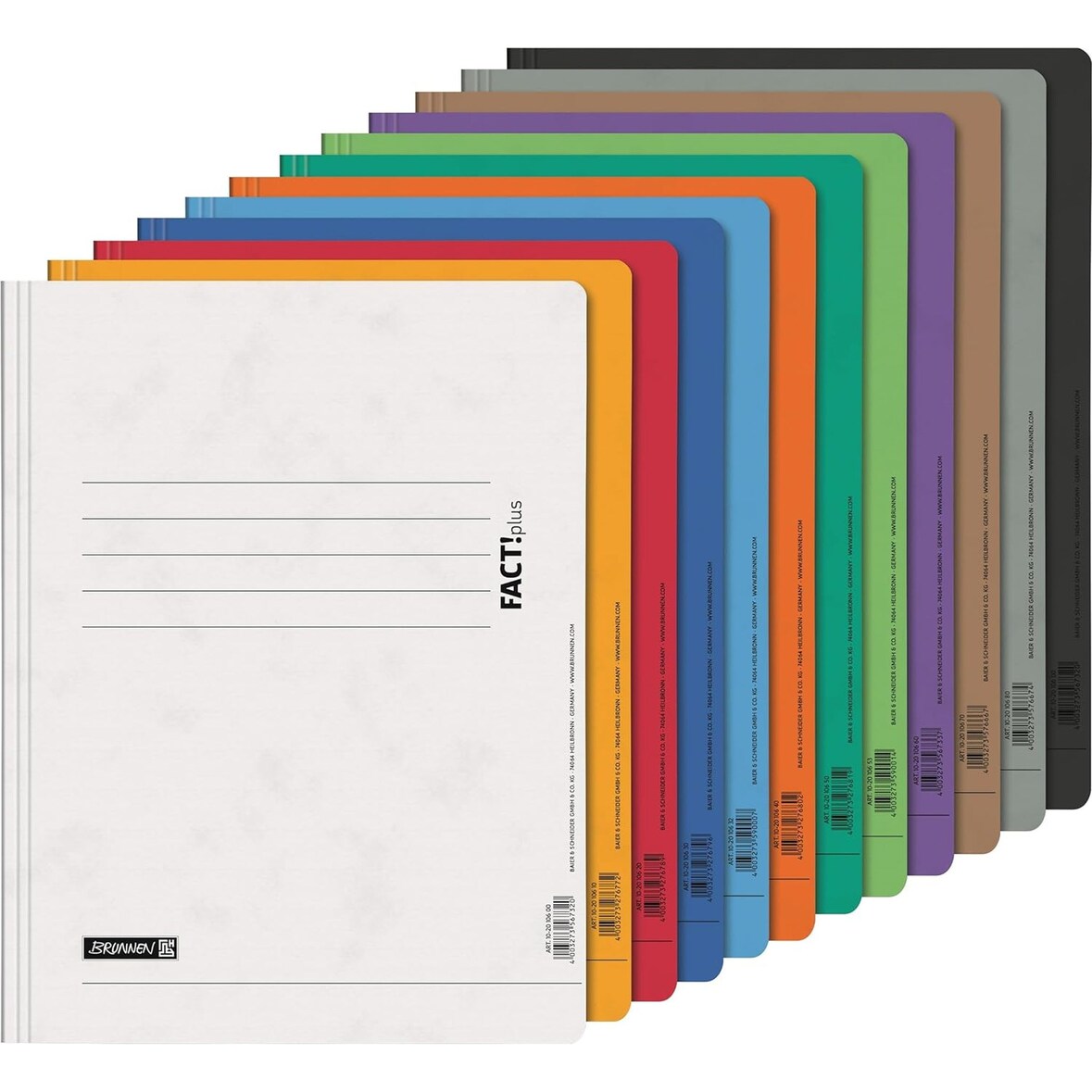 Brunnen Schnellhefter Pappe 12er-Set A4 FACT!plus