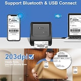 thumbnail of Mini Imprimante Bluetooth Thermique Sans Fil Pour Étiquettes d'Expédition Violet + Blanc YONIS