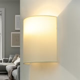 thumbnail of Licht-Erlebnisse Wandleuchte Stoffschirm B: 21 cm Creme E27 indirekte Beleuchtung Uplight Wohnzimmer Schlafzimmer, LE60302