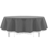 thumbnail of Gartentischdecke mit Fransen Tischdecke rund oval eckig Classic 150x210 cm oval dunkelgrau