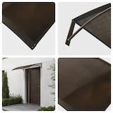 thumbnail of Wasabi - Marquesina Puerta Exterior 100x80 cm – Policarbonato Hueco 3,8mm Marrón – Soportes de Aluminio Marrón – Tejadillo Protección Lluvia Ventana