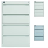 thumbnail of Bisley Eco Karteischrank abschließbar für DIN A5 zweibahnig in reinweiß Karteikartenschrank Karteikarten 4 Schubladen