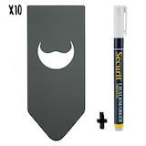 thumbnail of Securit® 10er-Set Flaschen-Schiefertafelschilder - Schwarz - Rechteckige Flaschenhals-Befestigung - Beidseitig