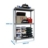 thumbnail of SimonRack Estantería Industrial, 2000x1800x450 mm, 400 kg de Punto Flexión, 3 Estantes Madera, Estantería Garaje, Gris/Madera - Ecoforte