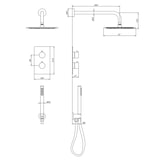 thumbnail of Unterputz Regendusche 25 cm Komplettset mit Wandbrausekopf Arm Kupfer Gebürstet