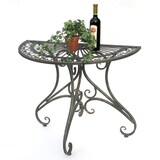 thumbnail of DanDiBo Tisch Halbrund Wandtisch Halbtisch 130434 Beistelltisch aus Metall 90 cm Gartentisch Konsole