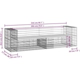 thumbnail of DELUKE® Gartenbank Gabionen INO aus Stahl 244x71x65,5cm Massivholz Douglasie Gabionenbank Gartenbank mit Sitzfläche aus Gabionen Steinkorb