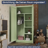 thumbnail of Mehrzweckschrank Metall abschließbar DAWID Metallschrank | Schließfachschrank Putzmittelschrank Besenschrank Vorratsschrank, 185x90x45cm Pastellgrün