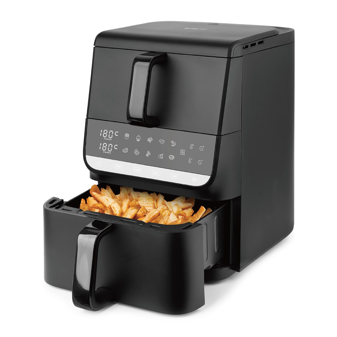 Emerio Dual-Zone Heißluftfritteuse 2500 W – 3,5 L + 6,5 L – Digital – Sync Finish – Cool Touch – Timer – AF-133542
