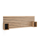 thumbnail of Hoofdeinde, Nachtkastjes, Met opbergruimte, 214x70x3cm, Bed van 135,140,150,160cm, Lamellenwand, Moderne stijl, Eiken _ 473_1