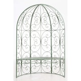 thumbnail of Arche à rosier Rosie en forme de demi pavillon avec banc de jardin Vert antique