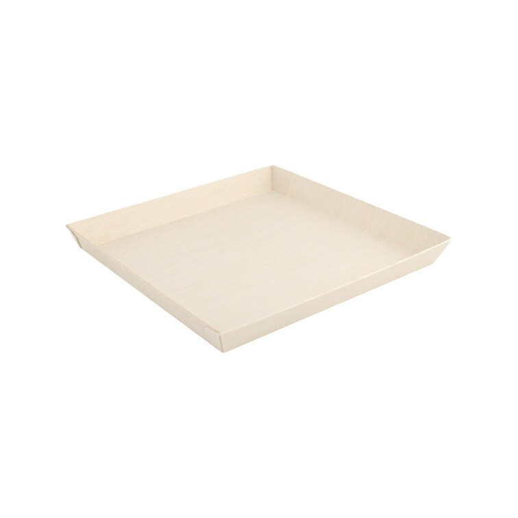 MONOUSO - Teller aus Holz 23x23x2,5cm 1250ml (25 Stück)