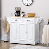 thumbnail of HOMCOM Carrinho de Cozinha com Rodas 2 Gavetas 3 Armários Suporte para Panos e para Temperos para Sala de Jantar 110x45x89cm Branco