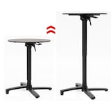 thumbnail of METRO PROFESSIONAL Gastro Klapptisch höhenverstellbar Massini, Alu, HPL Tischplatte, Ø 60 x 75 - 110 cm, schwarz