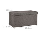 thumbnail of Relaxdays Sitzbank, mit Stauraum, faltbar, gepolstert, klappbarer Deckel, Flur, Wohn- & Schlafzimmer, Truhenbank, braun