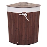 thumbnail of Cesto esquinero para ropa sucia HWC-C21, Caja para ropa sucia Cesto para ropa sucia, Bambú 61x48x35cm 50l ~ marrón