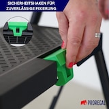 thumbnail of PROREGAL Profi-Trittleiter klappbar mit Handbügel und Werkzeugablage 5 Stufen 182x52x104cm Traglast 150kg Stahl Schwarz Klappleiter Haushaltsleiter