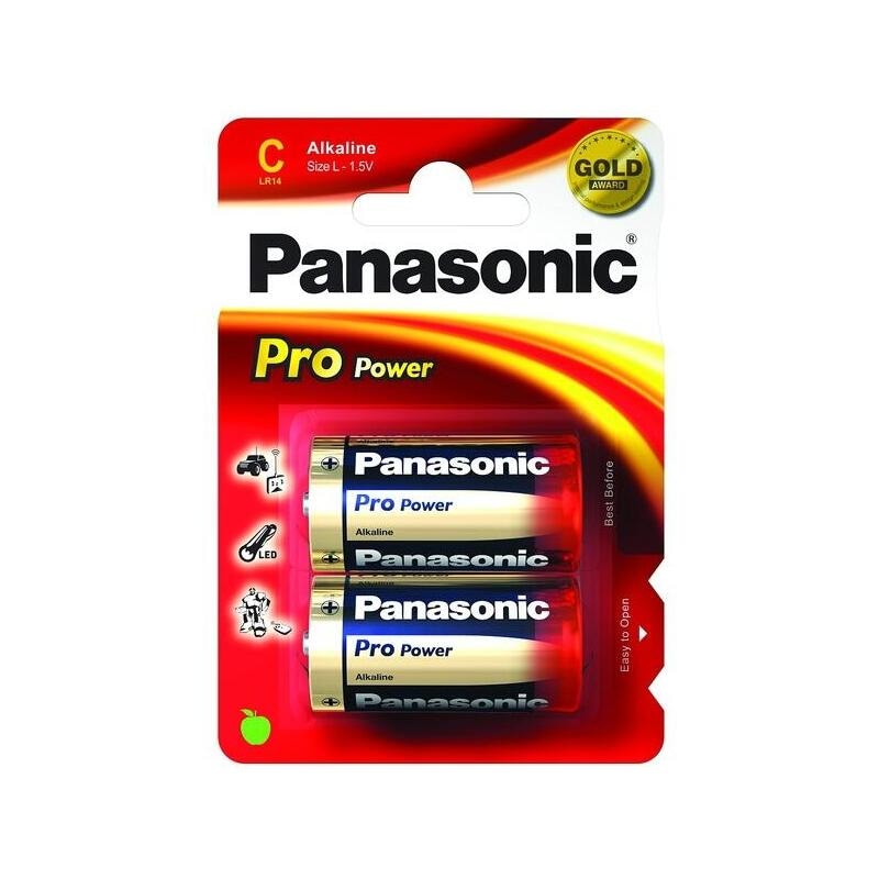 Panasonic pilas alcalinas baby c lr14. 1.5v blister (2-pack) lr14ppg/2bp