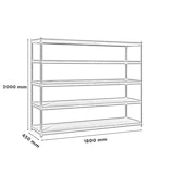 thumbnail of Simonforte Scaffalatura metallica media in truciolato 5 ripiani. Colore blu/arancio/legno 2000x1800x450 mm